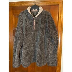 TRUE GRIT UBER PLUSH FLEECE 1/2 ZIP PULLOVER MEDIUM